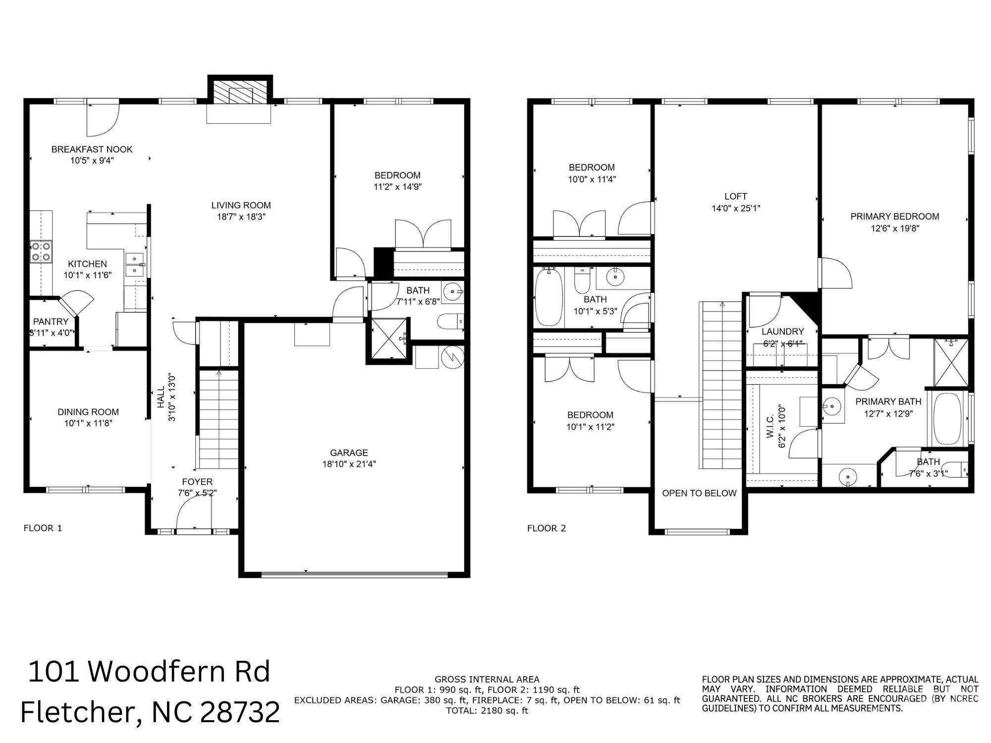 101 Woodfern Road Fletcher, NC 28732 - Photo 34 of 38 a picture of a floor plan