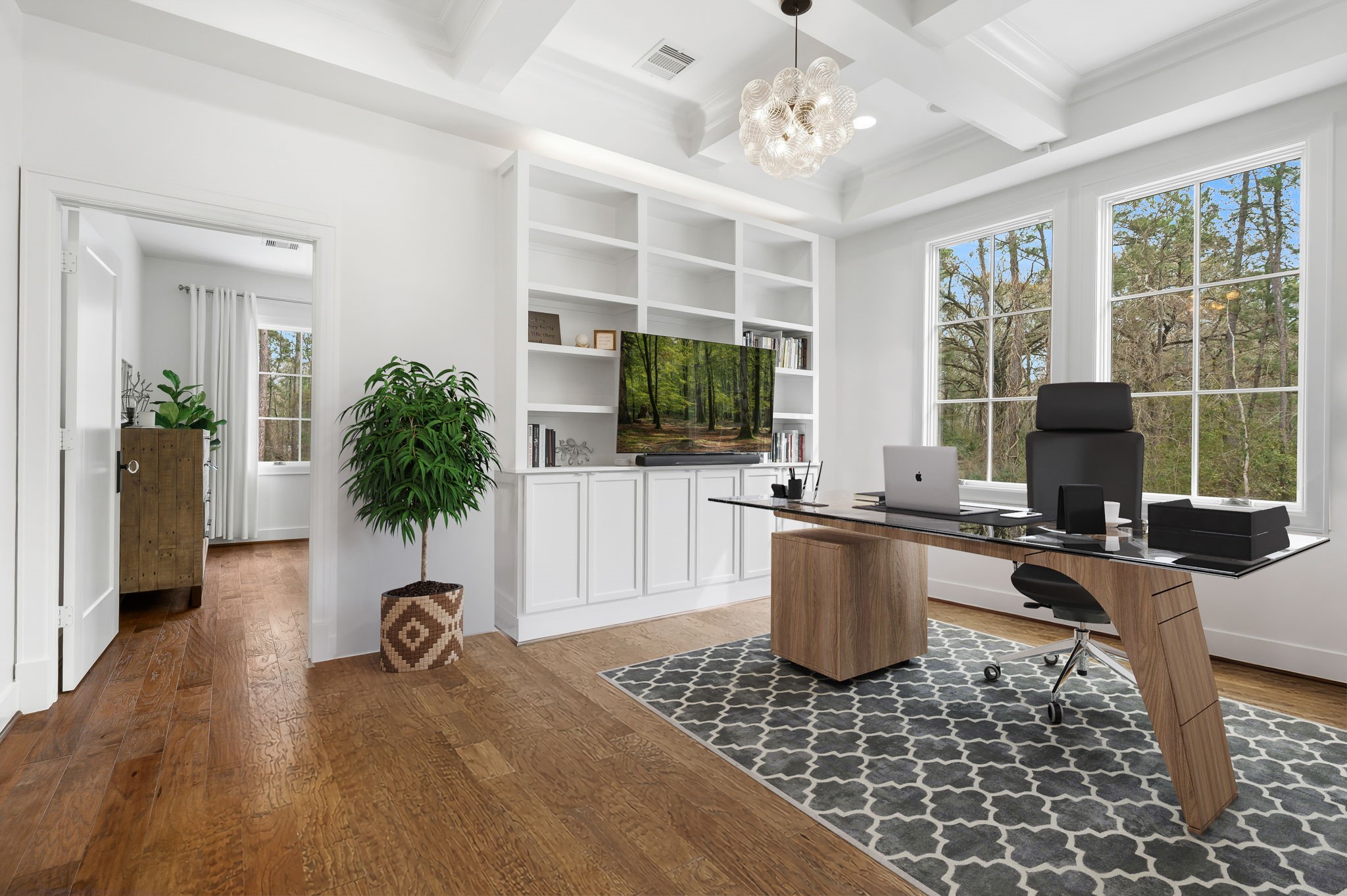 10 Riata Drive Magnolia, TX 77354 - Photo 34 of 48 Here is a virtual rendering of the upstairs flex space being used as a study.