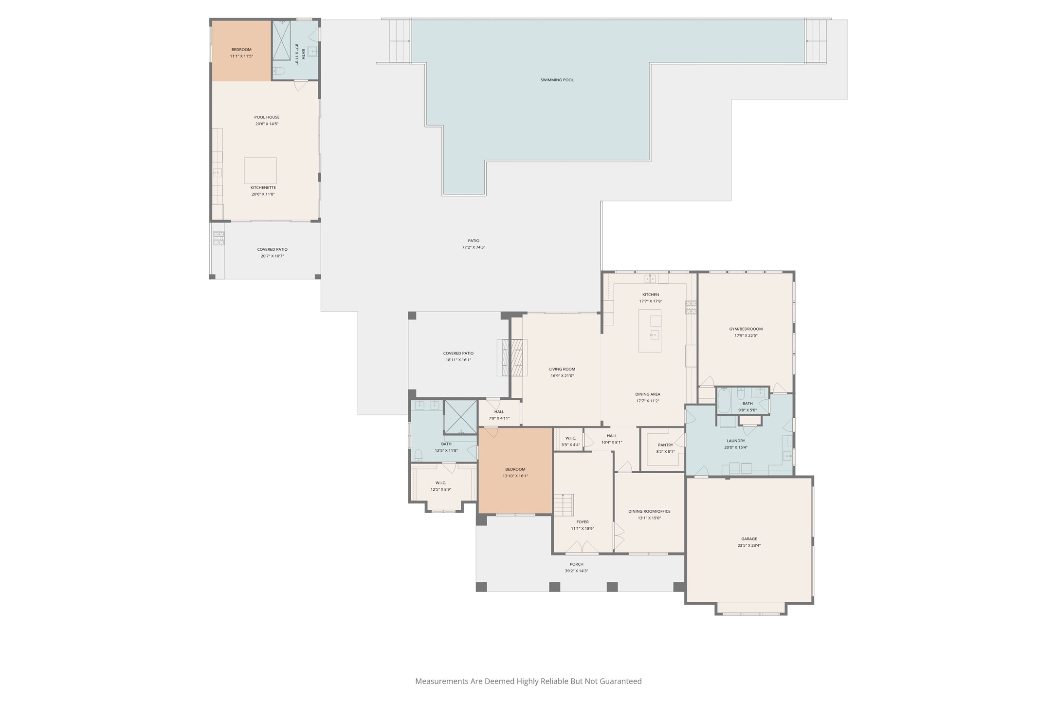 10 Riata Drive Magnolia, TX 77354 - Photo 47 of 48 First floor and pool/guest house floorplan. 18x 22 flex space being used as a gym offers multiple alternative uses.