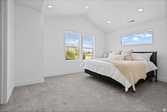 340 East 7635 S Street Sandy, UT 84047 - Photo 14 of 32 Bedroom with light colored carpet and recessed lighting