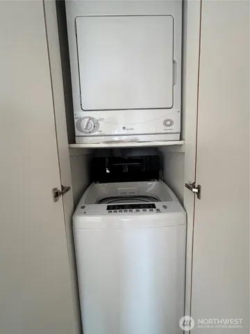 a close view of washer and dryer