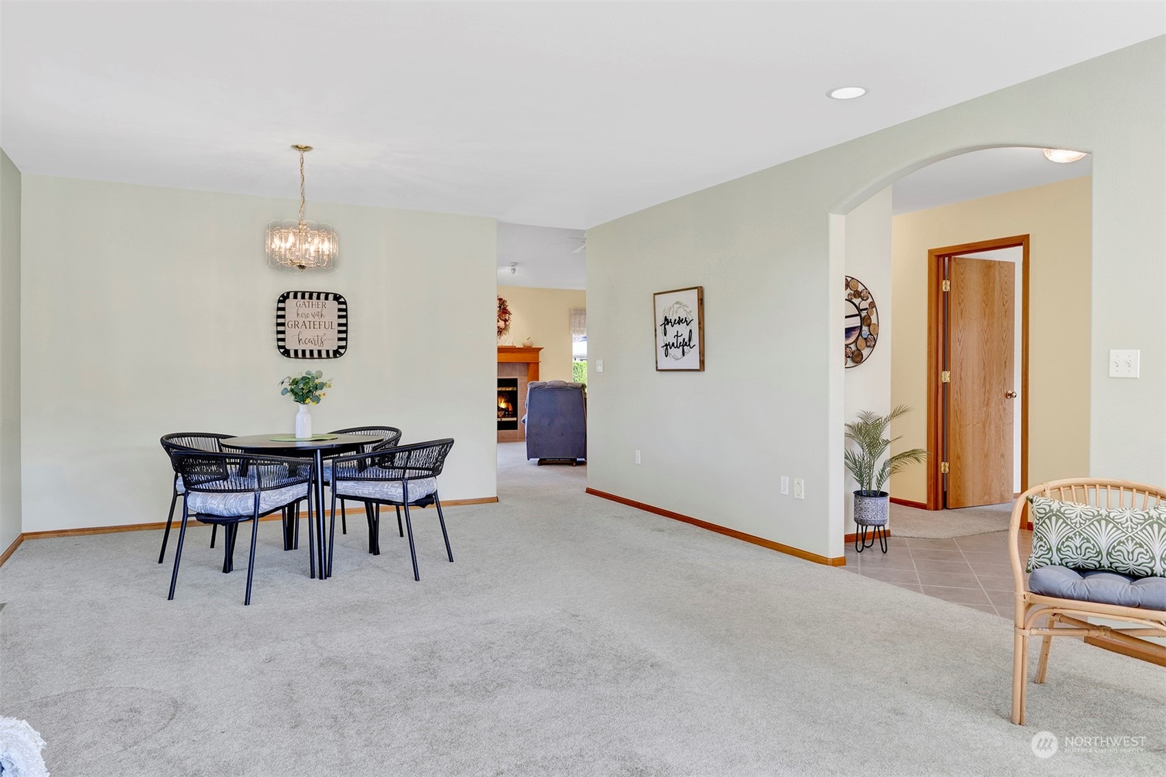 343 West Pole Road Lynden, WA 98264 - Photo 8 of 40 a dining room with furniture and a chandelier