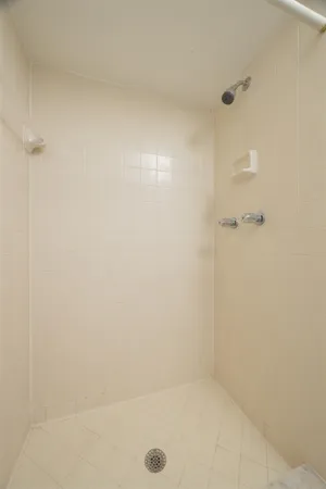 a bathroom with a bath tub