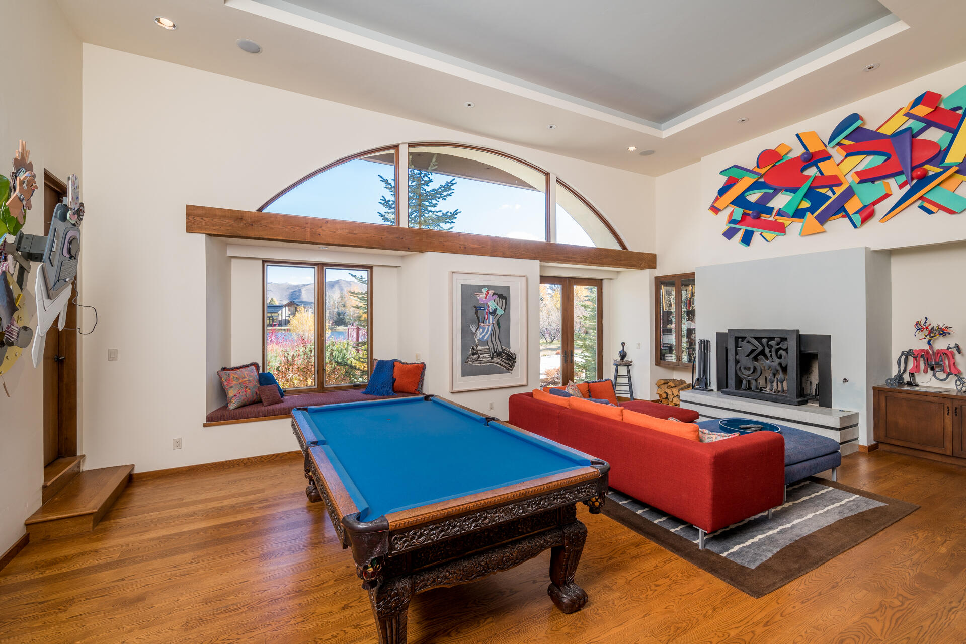 35 Greenhorn Road Blaine County, ID 83333 - Photo 25 of 55 Game room, custom fireplace