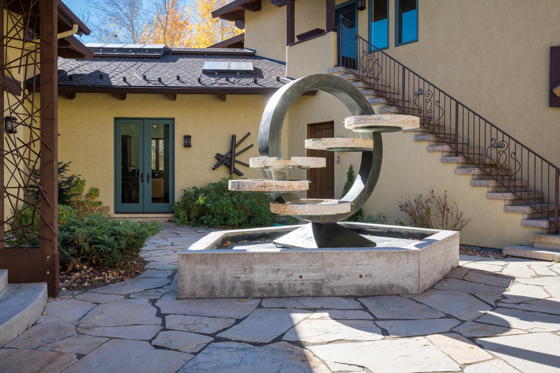 35 Greenhorn Road Blaine County, ID 83333 - Photo 4 of 55 Entry water sculpture