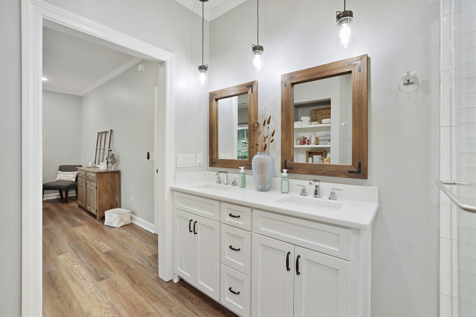 2095 Linwood Road Watertown, TN 37184 - Photo 35 of 52 a spacious bathroom with a double vanity sink a mirror and a shower