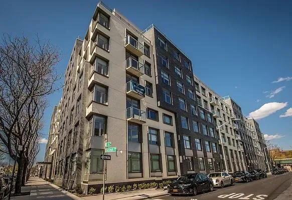 a front view of a building