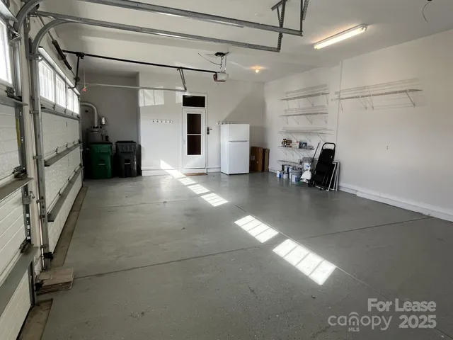 a view of a garage with furniture