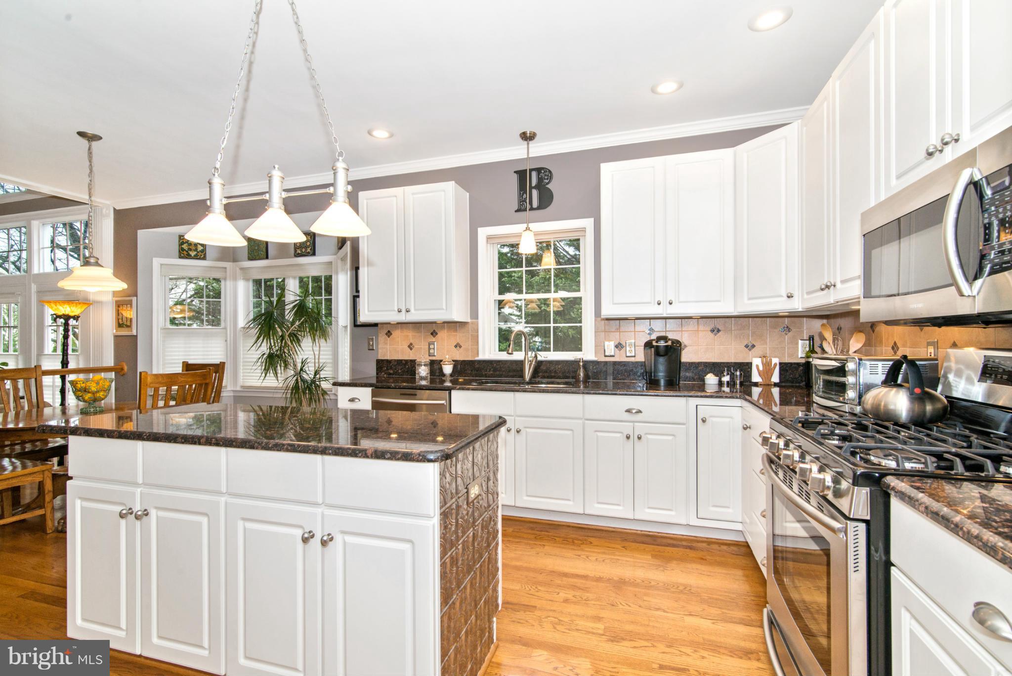 2519 Bear Den Road Frederick, MD 21701 - Photo 17 of 30 a kitchen with stainless steel appliances granite countertop a sink a stove and a wooden floors