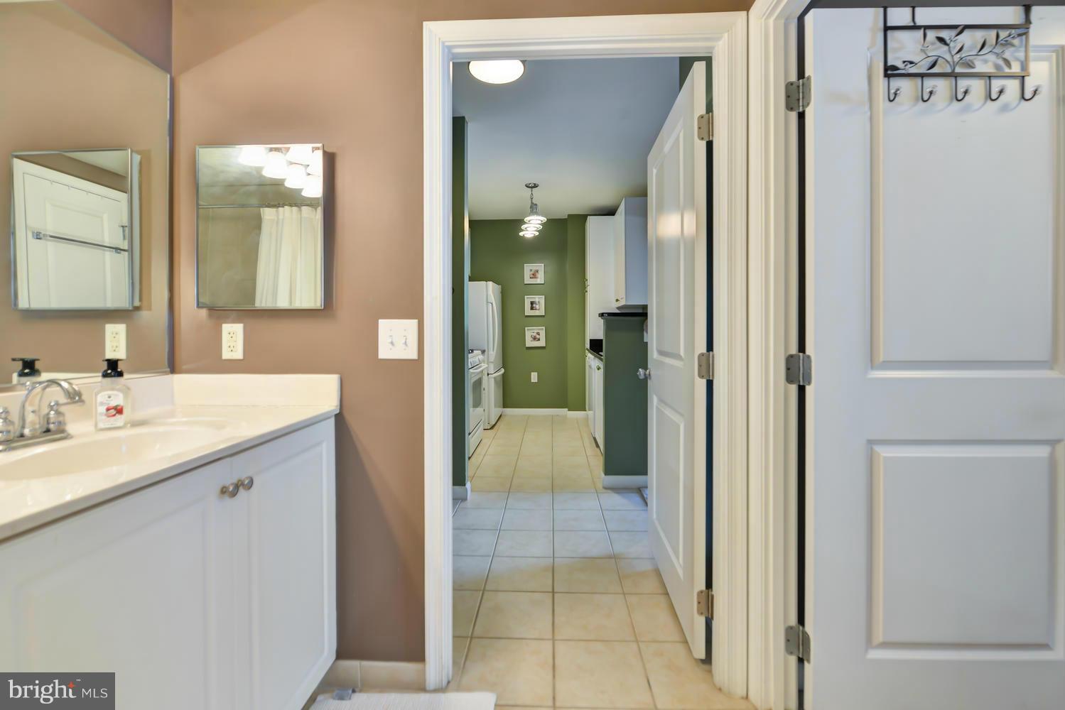 851 North Glebe Road, Unit 902 Arlington, VA 22203 - Photo 16 of 30 a en suite bathroom with a sink a mirror and a shower