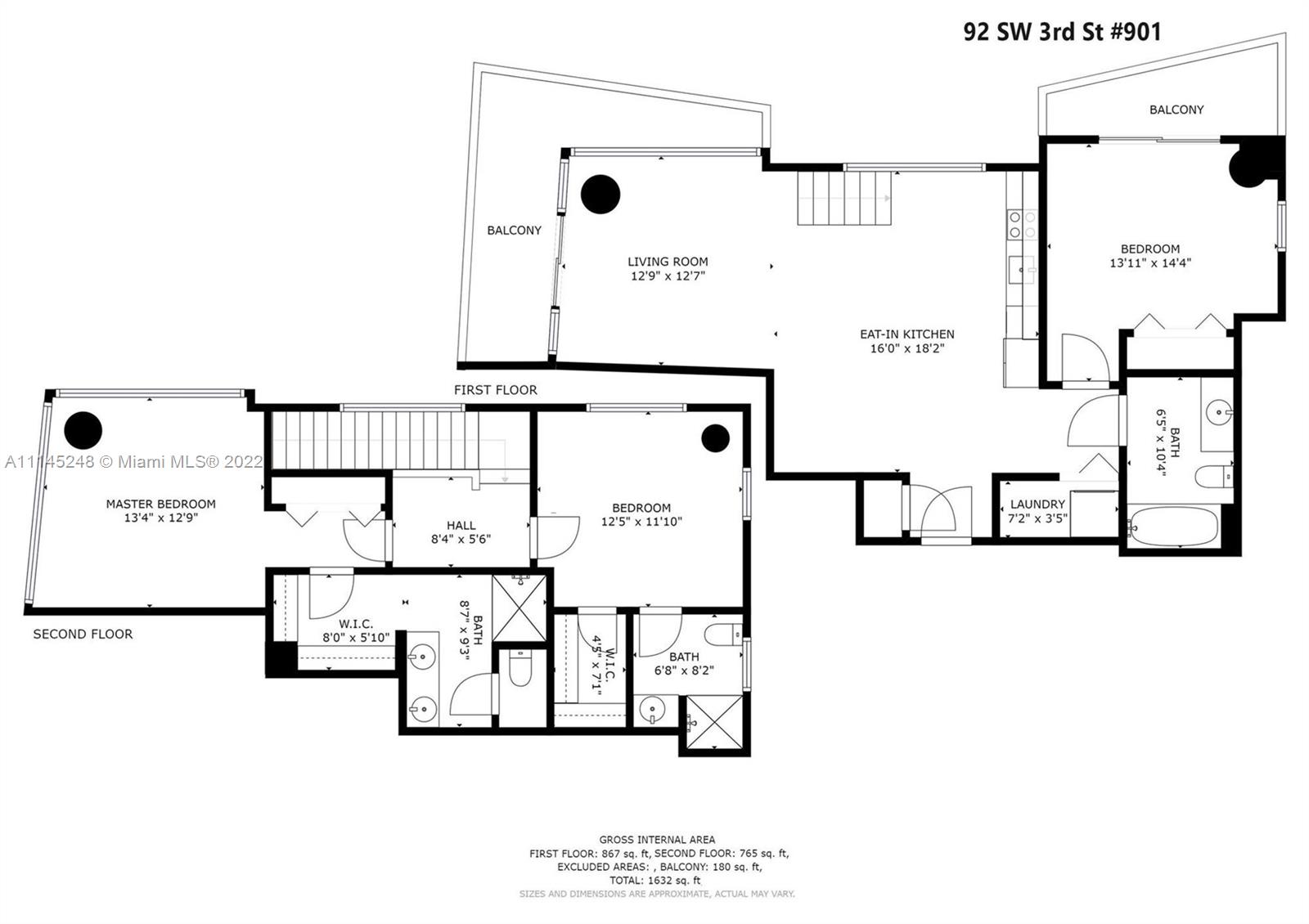 92 Southwest 3rd Street, Unit 901 Miami, FL 33130 - Photo 35 of 35 a picture of a floor plan