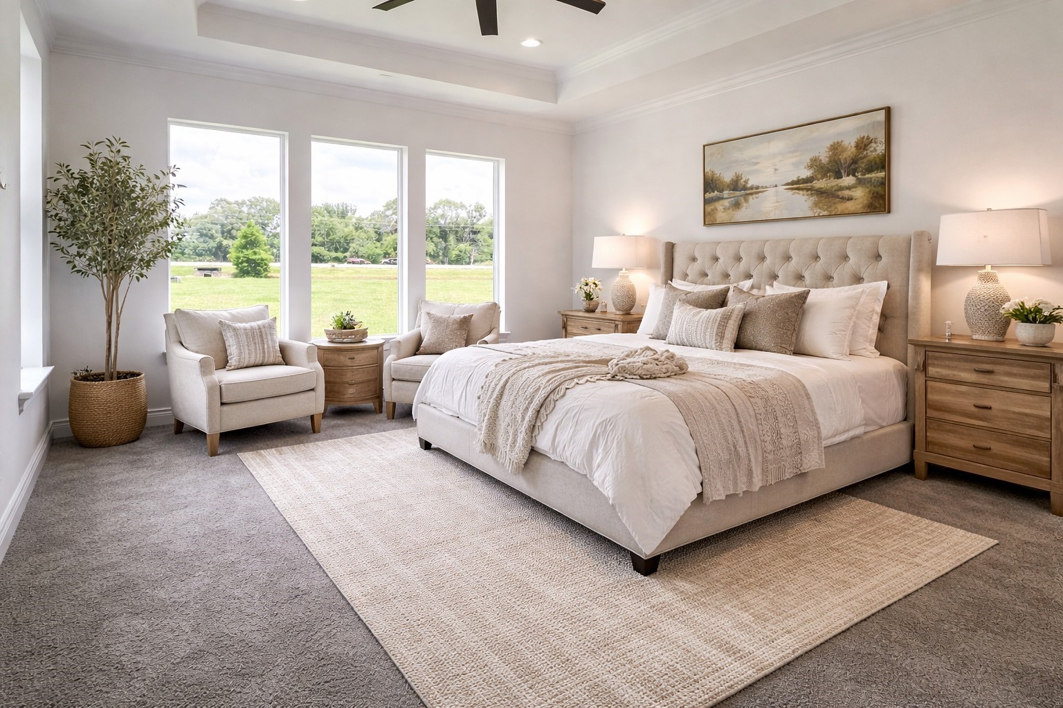 126 Lakeland Circle Rosharon, TX 77583 - Photo 26 of 49 a spacious bedroom with a bed and a couch