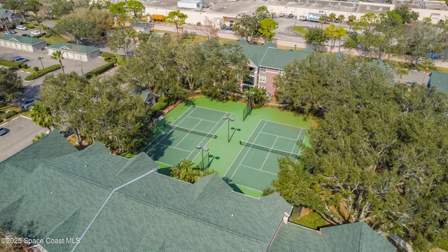 an aerial view of a house