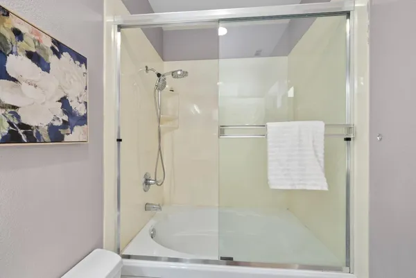 a bathroom with a shower