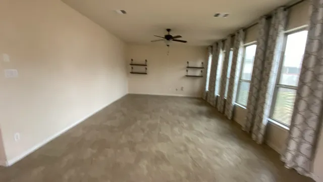 an empty room with a window