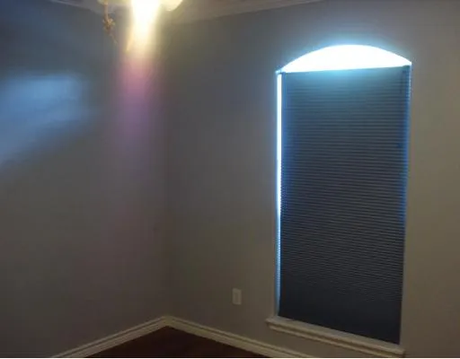 a view of small space with a door