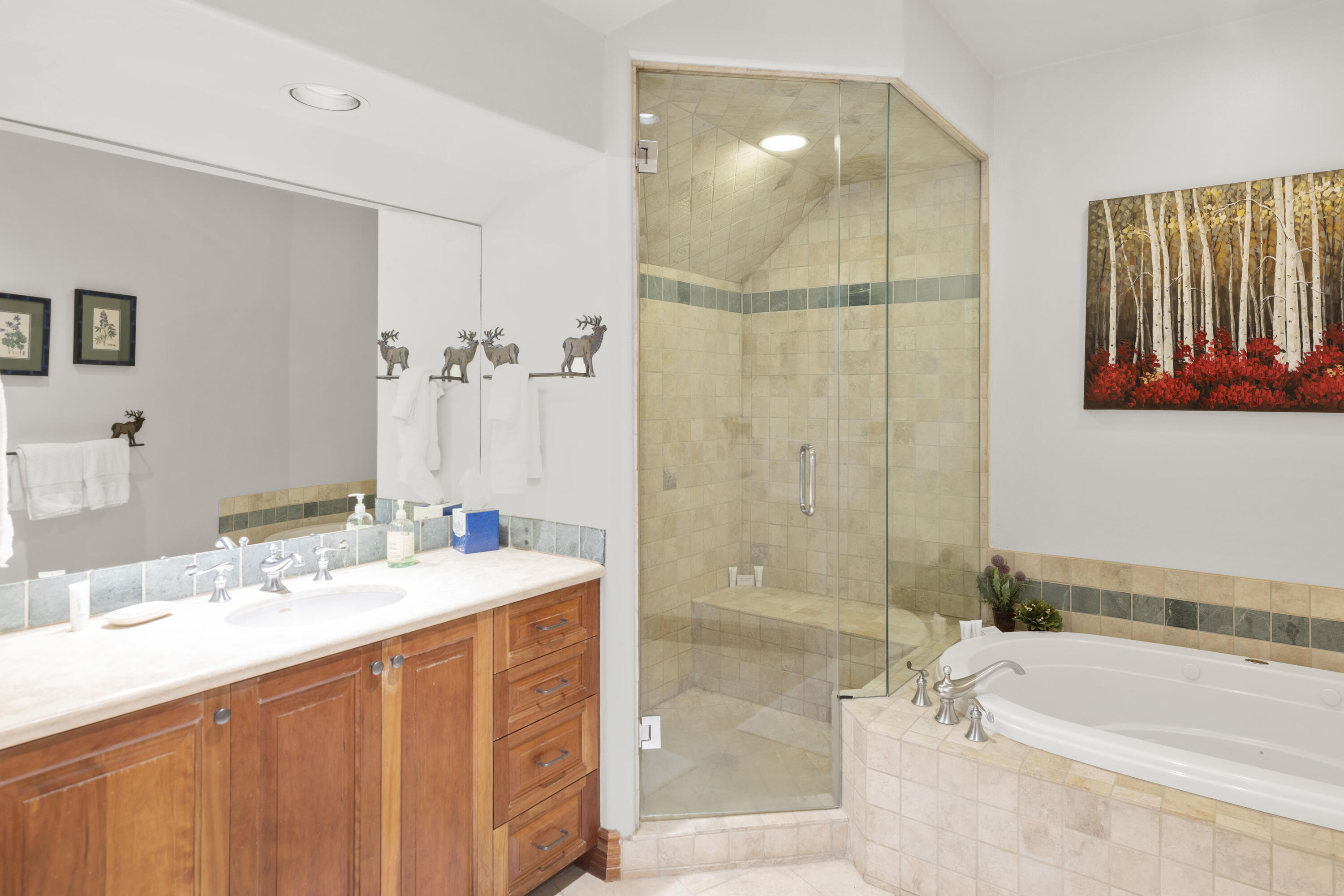 120 Vischer Drive, Unit 135 Mountain Village, CO 81435 - Photo 17 of 35 a bathroom with a tub sink and mirror