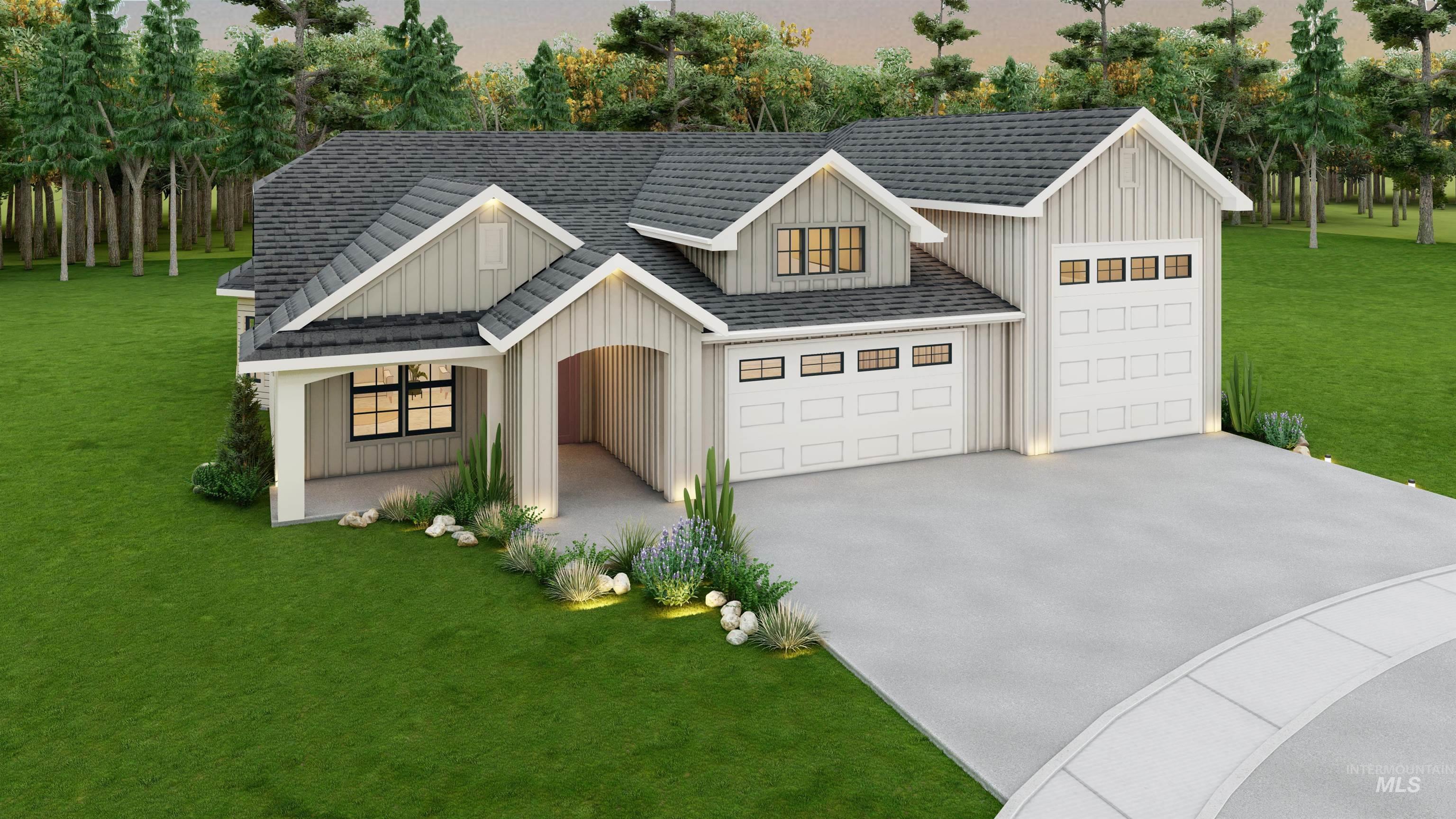 12124 October Glory Street Middleton, ID 83644 - Photo 4 of 22 Contemporary farmhouse-style exterior with board and batten siding