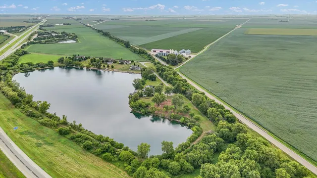 a view of a field with a tree
