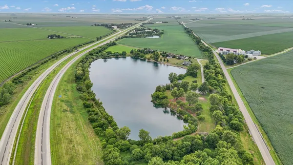a view of a field with a tree