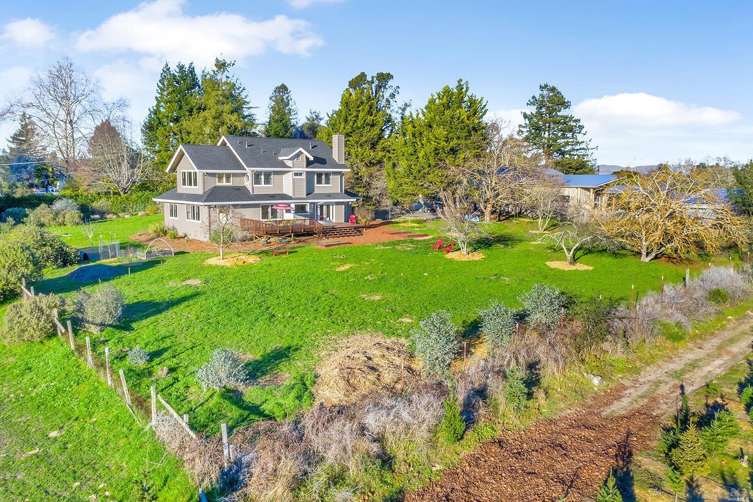 2207 Bloomfield Road Sebastopol, CA 95472 - Photo 1 of 1 a view of a house with a big yard and large trees