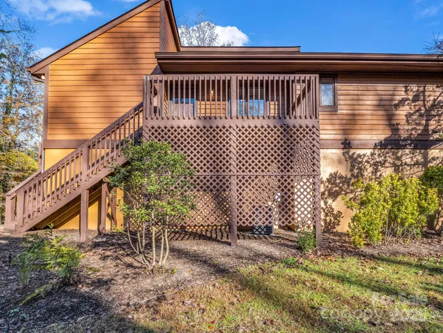 a view of a wooden bridge