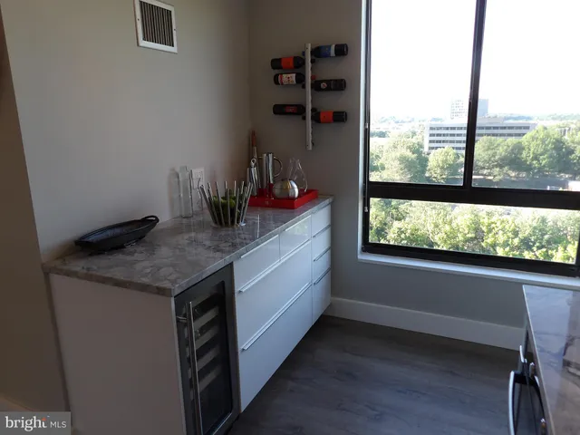 a view of a city street from a terrace