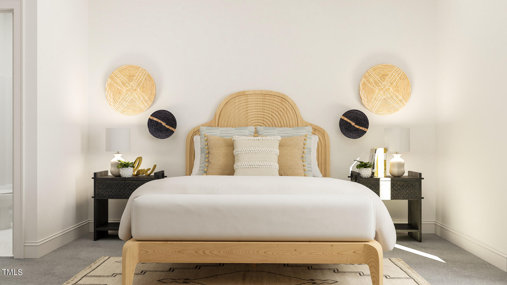 607 Bronco Circle Durham, NC 27703 - Photo 20 of 30 a bedroom with a bed and a chandelier