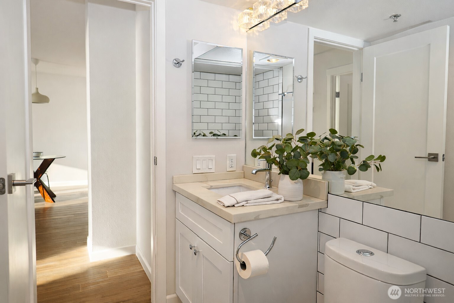 121 Vine Street, Unit 1702 Seattle, WA 98121 - Photo 20 of 37 a bathroom with a sink a toilet and shower