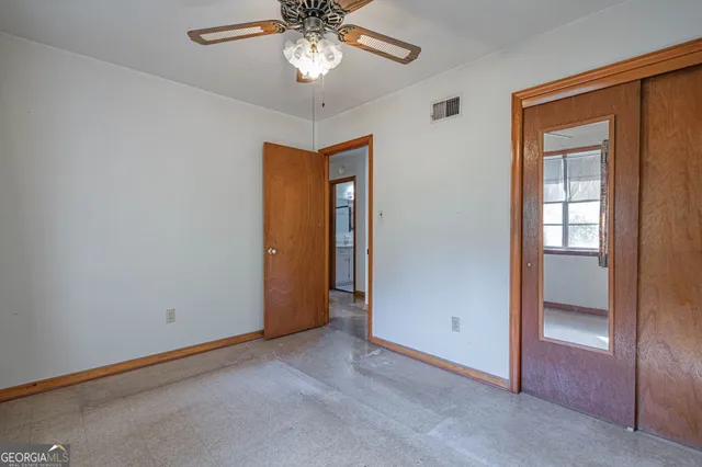 an empty room with a window