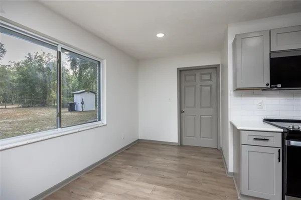 a living room with a fireplace