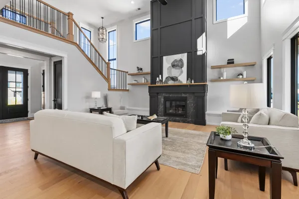 a bed room with a bed and a fireplace