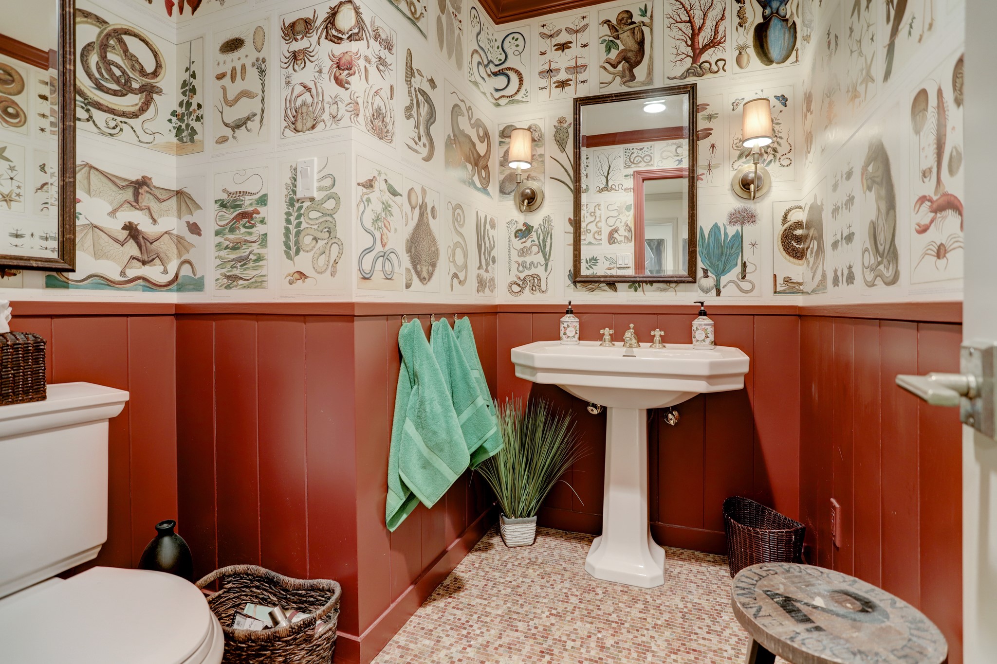 3735 Del Monte Drive Houston, TX 77019 - Photo 11 of 21 Powder room with whimsical animal decor