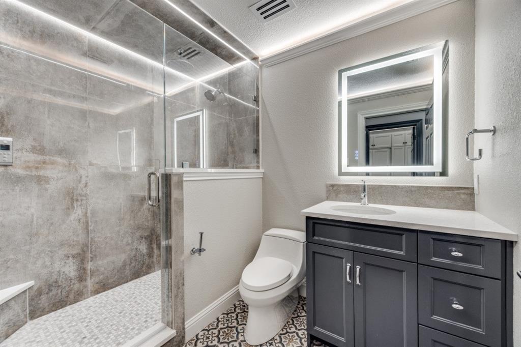 3244 Joe Davis Road Whitewright, TX 75491 - Photo 16 of 28 Full bathroom with vanity and a shower stall