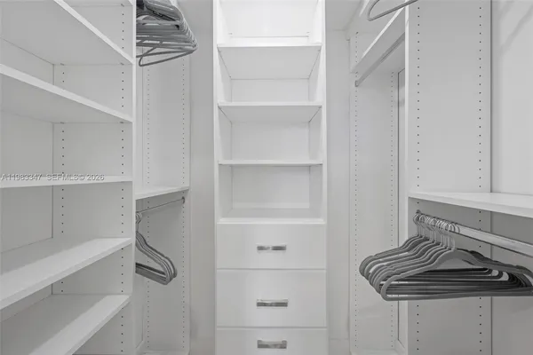 a close view of closet