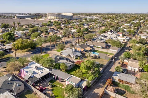 an aerial view of a city