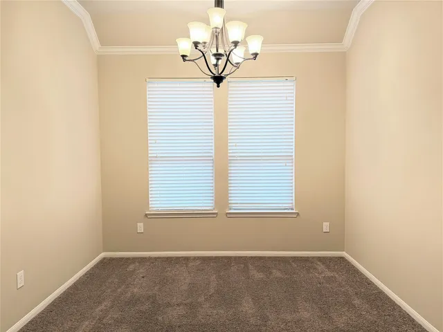 a view of a livingroom with a chandelier