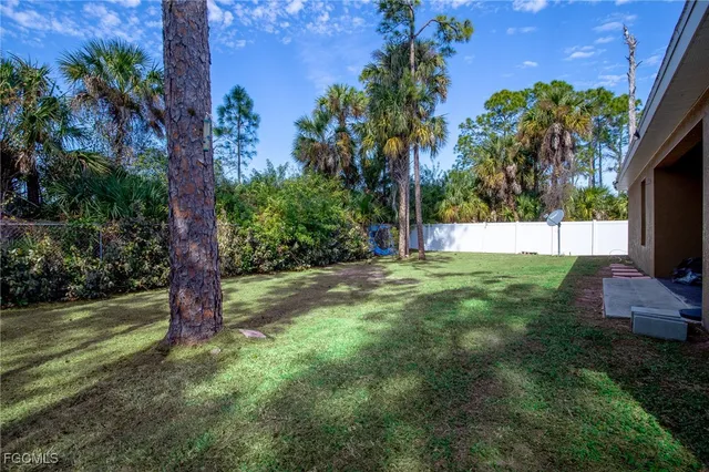 a view of yard with trees