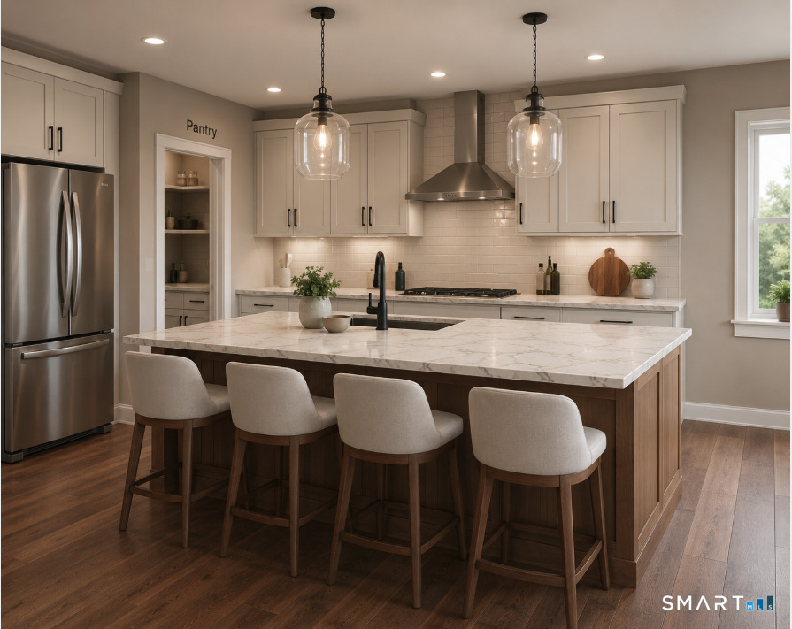 103 South Street Extension Coventry, CT 06238 - Photo 3 of 17 a kitchen with stainless steel appliances granite countertop a kitchen island a table and chairs in it