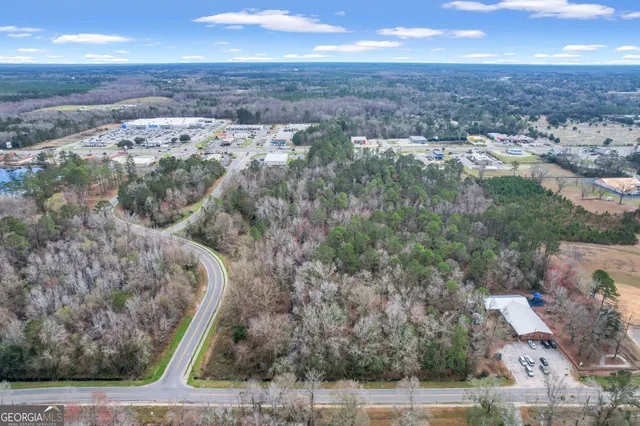 an aerial view of a city