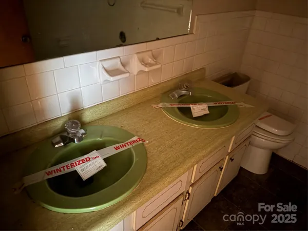 a bathroom with a sink and toilet