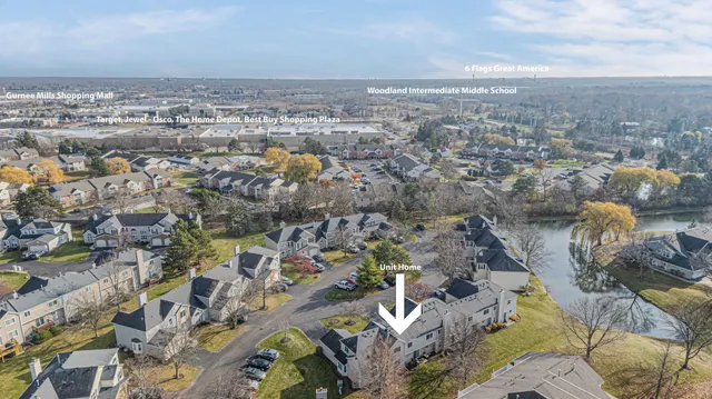 an aerial view of multiple house