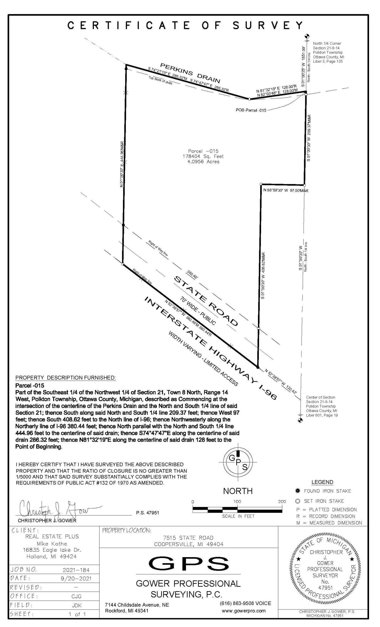 7515 A State Road Coopersville, MI 49404 - Photo 4 of 4 7515 State Rd Survey (West 4-acres)