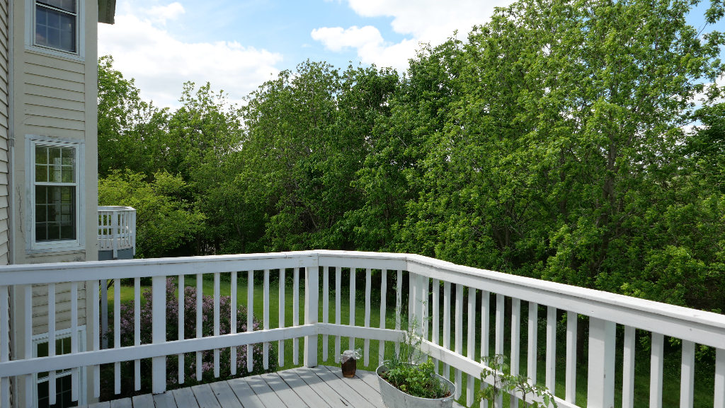 2346 West Longhollow Road Elizabeth, IL 61028 - Photo 32 of 44 a balcony with wooden floor and yard in the back