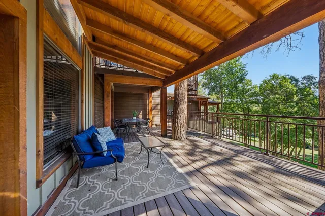 a view of outdoor space with seating area