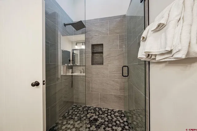 a bathroom with a shower