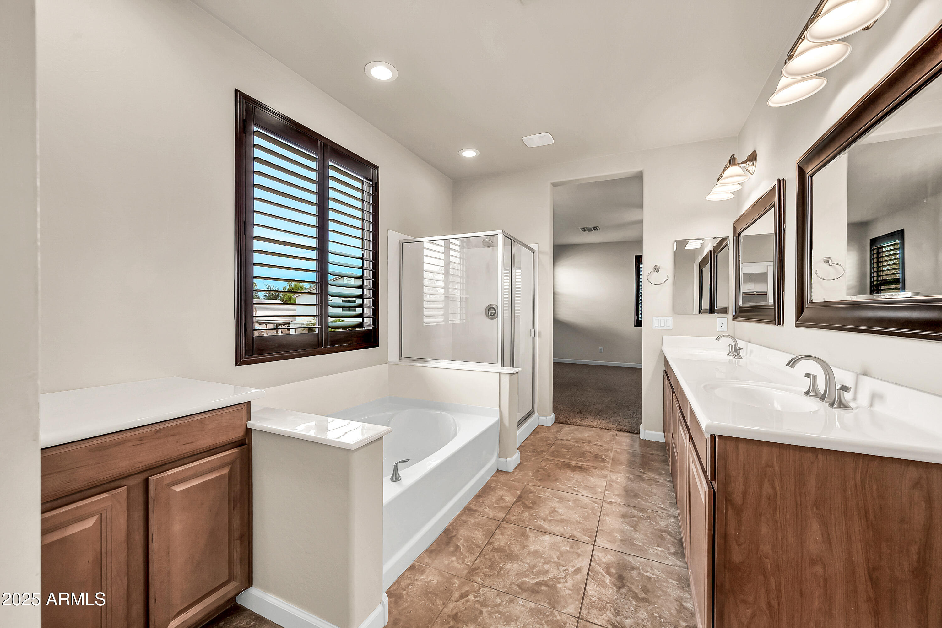 4587 South Ellesmere Street Gilbert, AZ 85297 - Photo 24 of 55 a bathroom with a tub sink and mirror