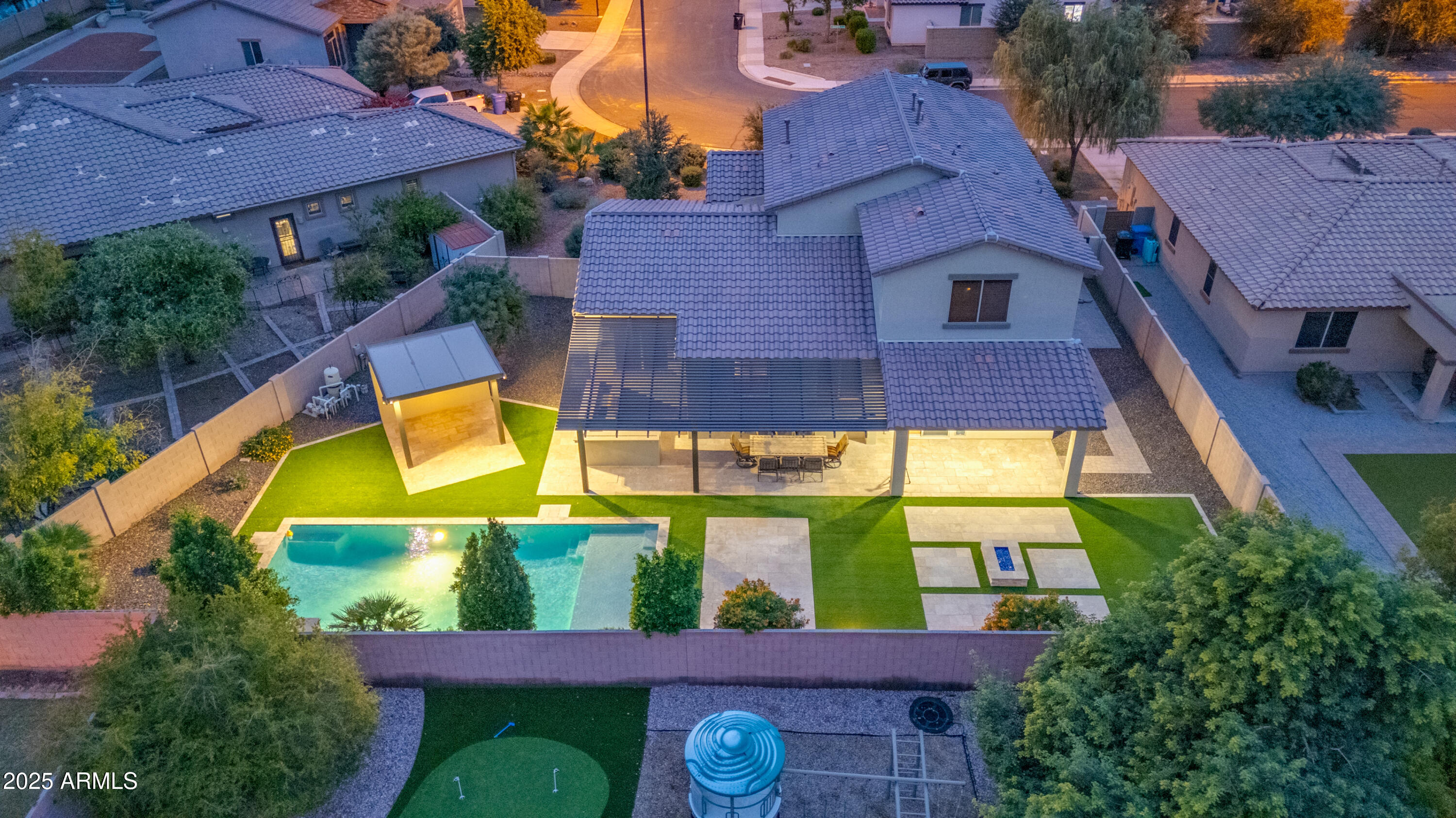 4587 South Ellesmere Street Gilbert, AZ 85297 - Photo 5 of 55 an aerial view of a house with a swimming pool