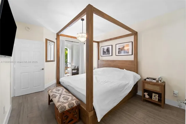 a bed room with a bed and a tv