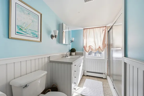 a view of a water with an ocean